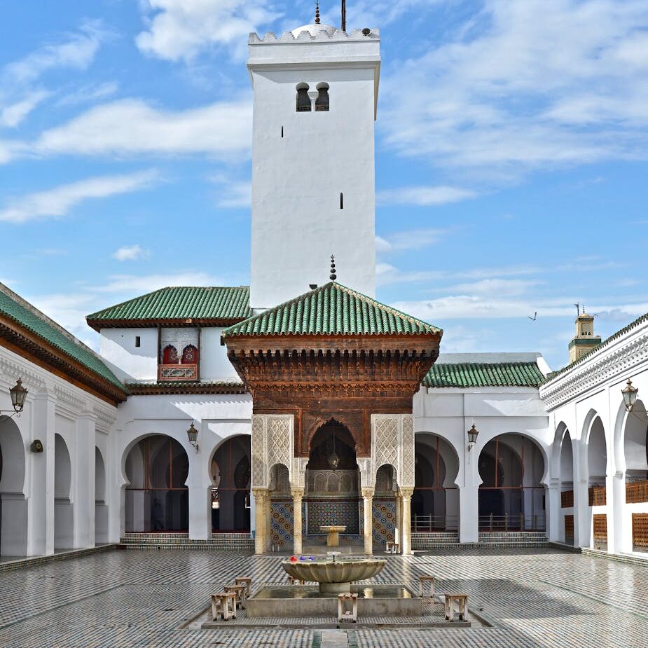 architectural beauty of al quaraouiyine mosque courtyard