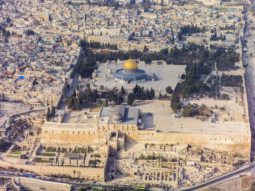 Aerial view of Masjid al-Aqsa compound in Jerusalem