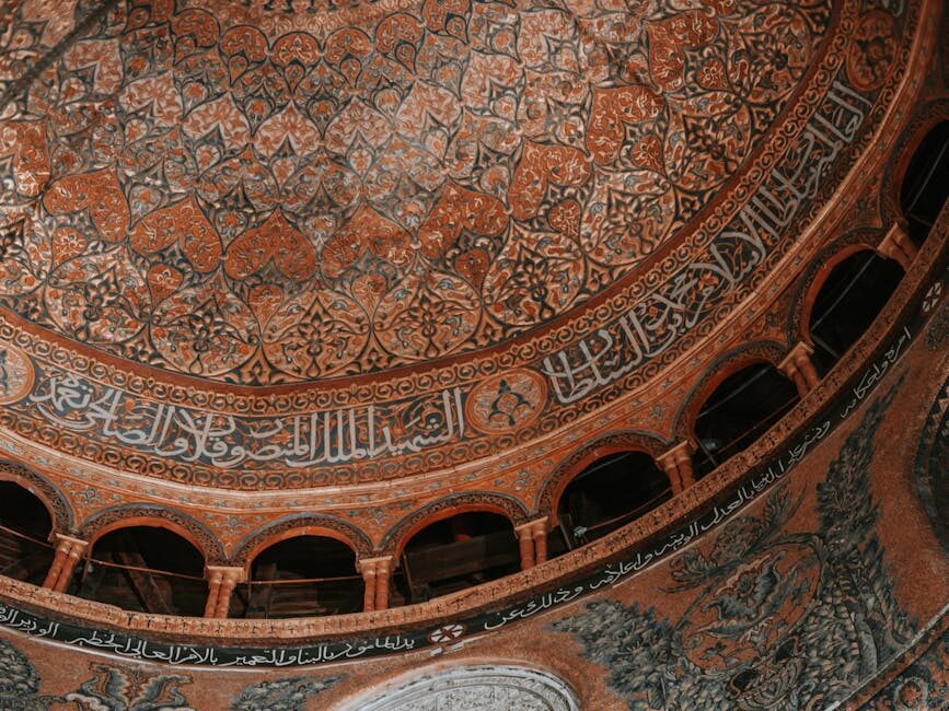 the dome of a mosque with intricate designs